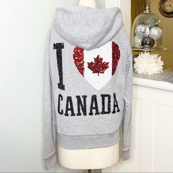 PINK Victoria's Secret Jackets & Blazers - Victoria Secret Pink Sequin Love Canada Jacket